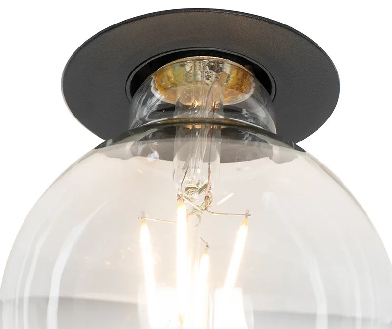 Set di 6 faretti da incasso moderni neri - Insight