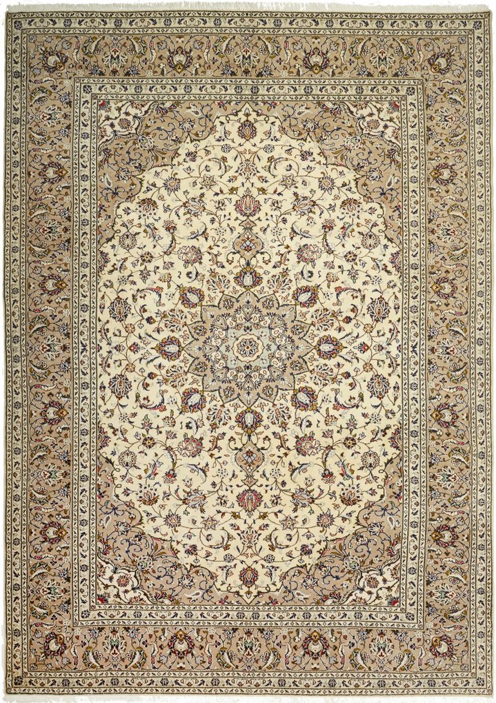 Kashan Tappeto persiano 340x250 Beige (Iran) Annodato A Mano