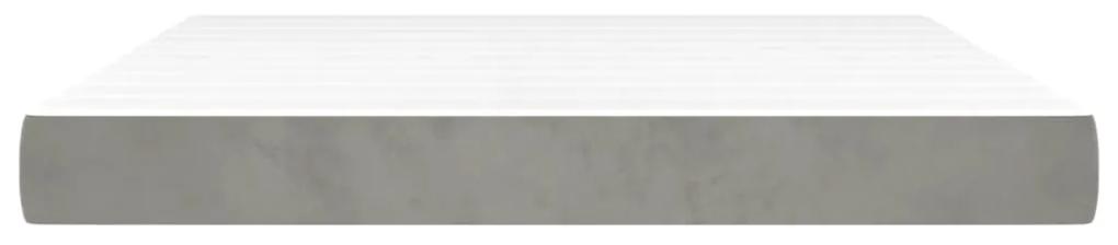 Materasso a molle grigio chiaro 180x200x20 cm in velluto