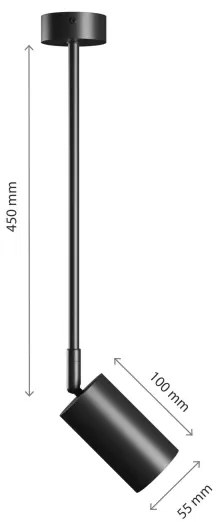 Lampadario a sospensione con supporto rigido VARIOSA 1xGU10/10W/230V nero