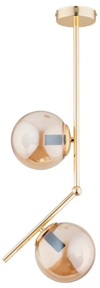 Lampadario a sospensione con supporto rigido LIBERTY 2xE14/40W/230V oro/beige