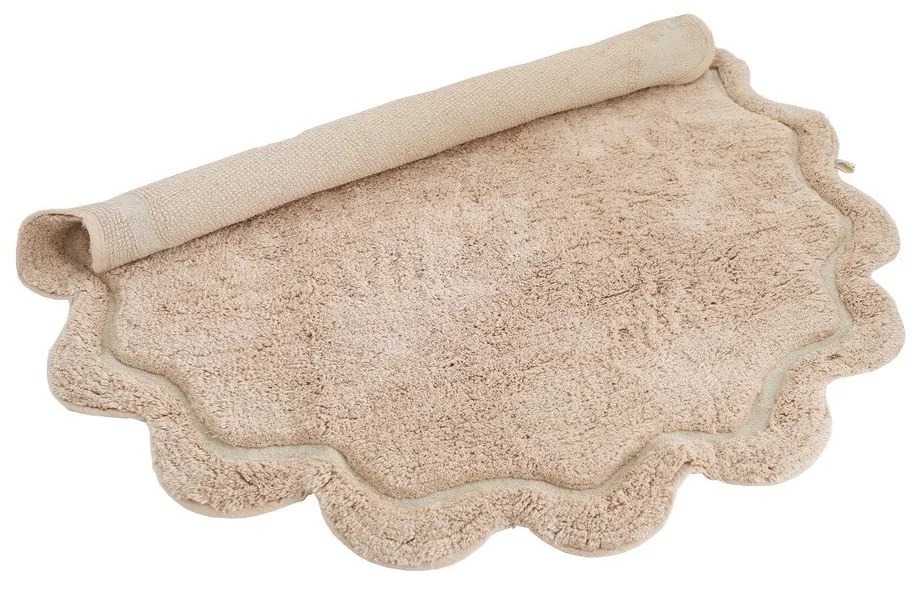 Tappeto rotondo in rosa chiaro in cotone lavabile e tessuto a mano ø 110 cm Sweet April Nude – Nattiot