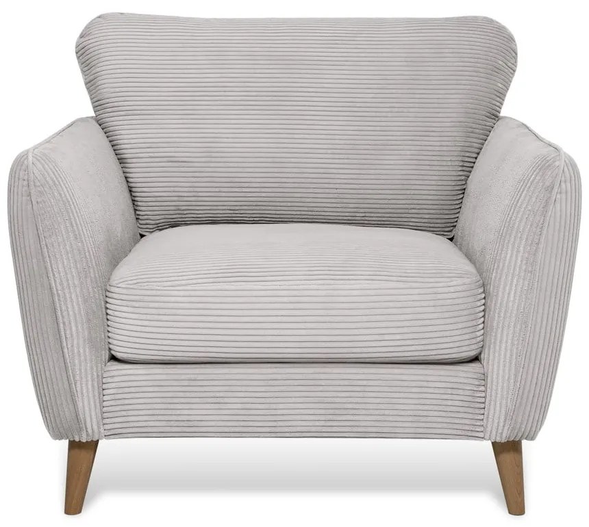 Poltrona in velluto a coste grigio chiaro Paris - Scandic