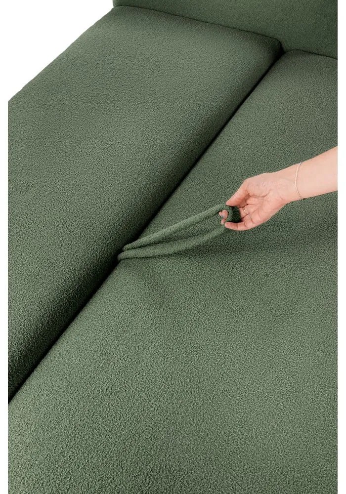 Divano verde allungabile con rivestimento in bouclé 247 cm Quinoa – Bonami Selection