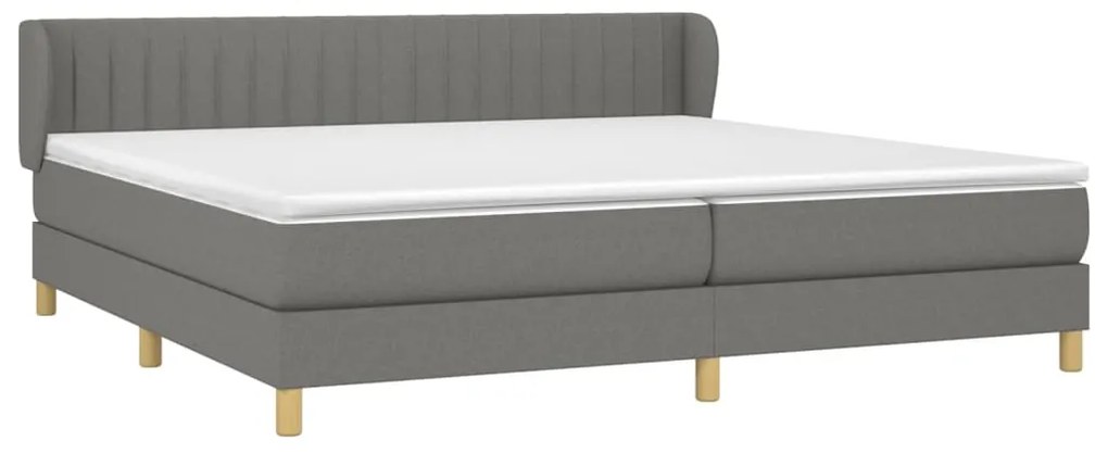 Giroletto a molle con materasso grigio scuro 200x200 cm tessuto