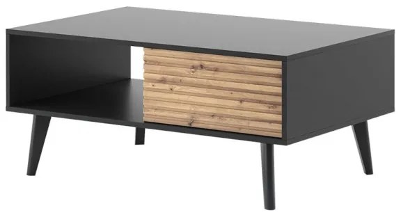 Tavolino WILLOW 46x104 cm nero/marrone