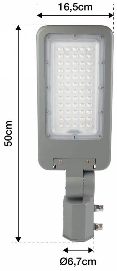Armatura Stradale LED 40W Programmabile, Classe II con driver Philips Colore Bianco Freddo 5.000K