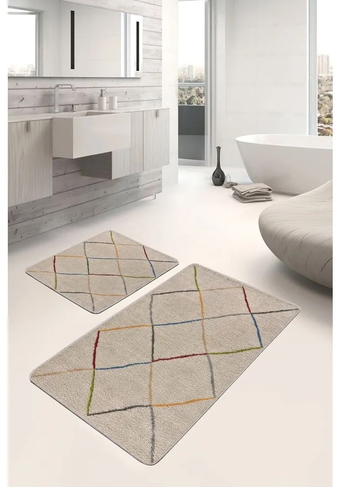 Set di tappetini per il bagno beige 2 pz 60x100 cm – Mila Home