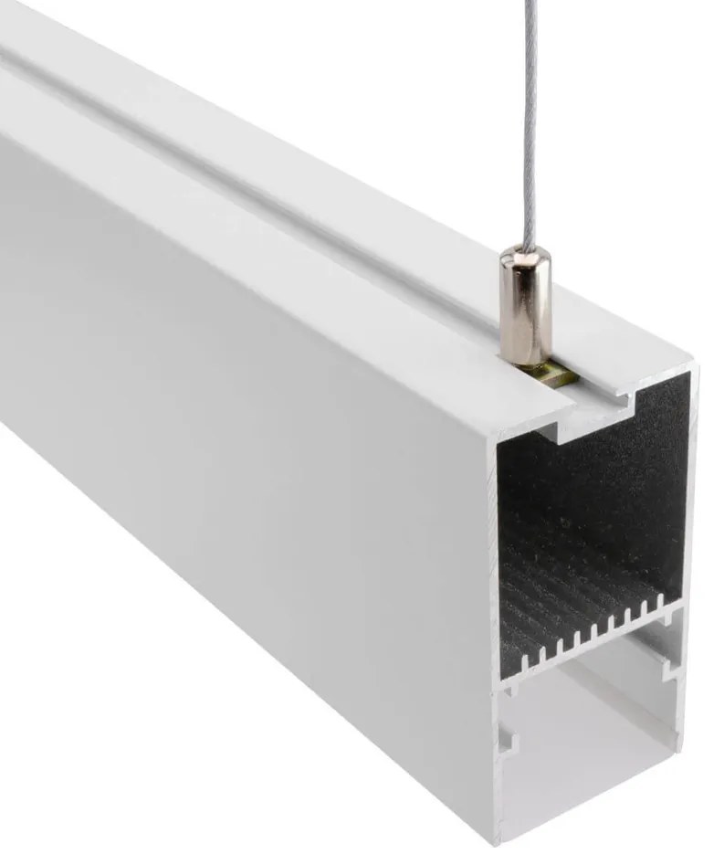 Profilo Lineare Bianco a Sospensione in Alluminio per Striscia LED 1m e 2m Variante Lunghezza 1 Metro