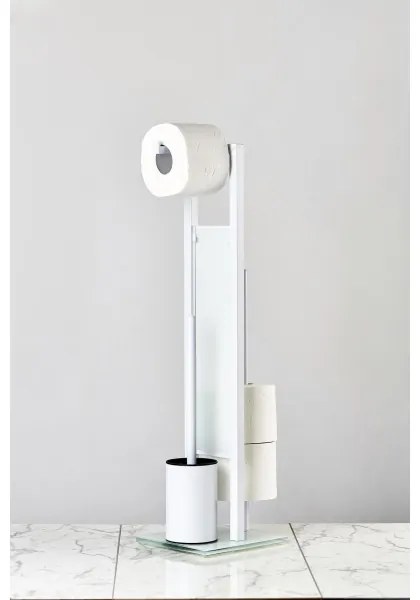 WENKO 21565100 - Scopino per WC RIVALTA 18x70 cm bianco/nero