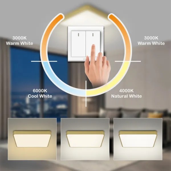 Brilagi - Plafoniera LED POOL LED/36W/230V 3000/4000/6000K 40x40 cm dorata
