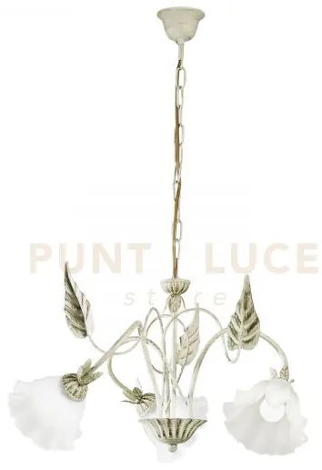 Lampadario isotta avorio 3 luci attacco e14 60x80cm in metallo con ...