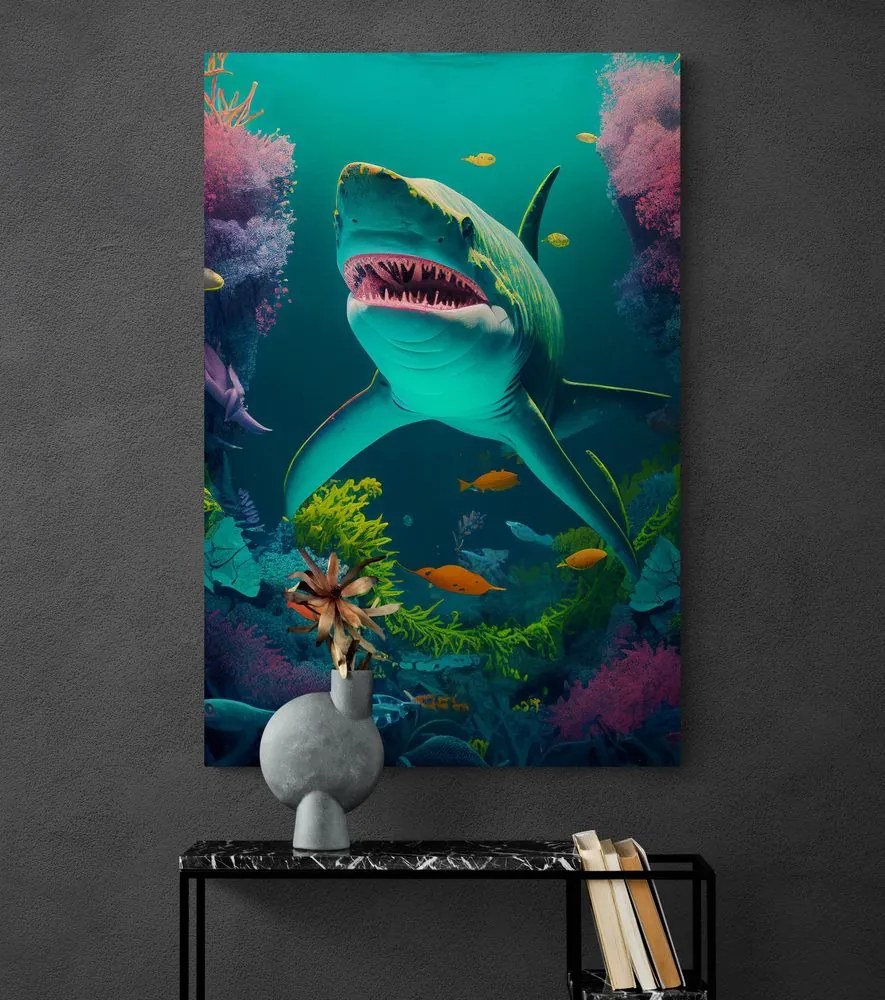 Stampa su tela – Squalo surrealista