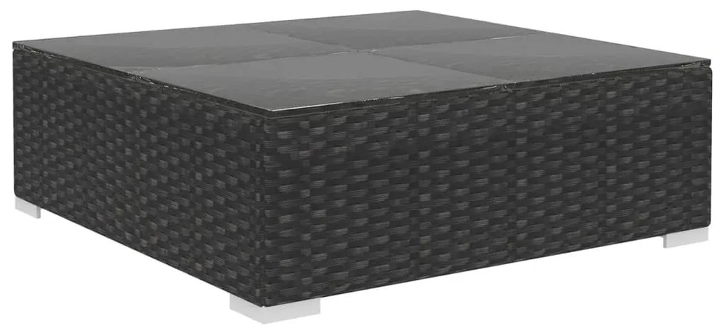 Set Divani da Giardino 10 pz con Cuscini in Polyrattan Nero