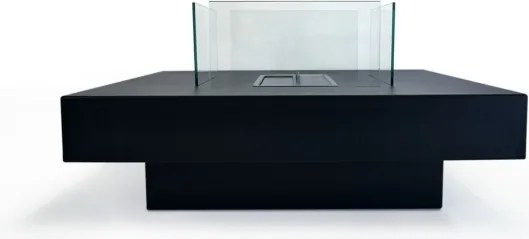 Camino a bioetanolo da terra per interno esterno Panarea Nero 70x70x35