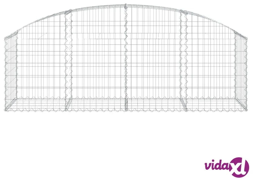 vidaXL Cesto Gabbione ad Arco 200x50x60/80 cm Ferro Zincato