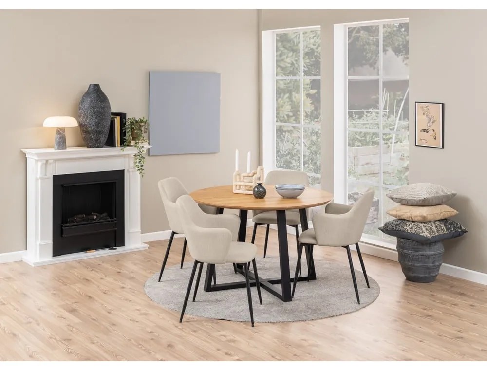 Set di sedie da pranzo color crema in imbottito 2 pz Ilsa – Actona