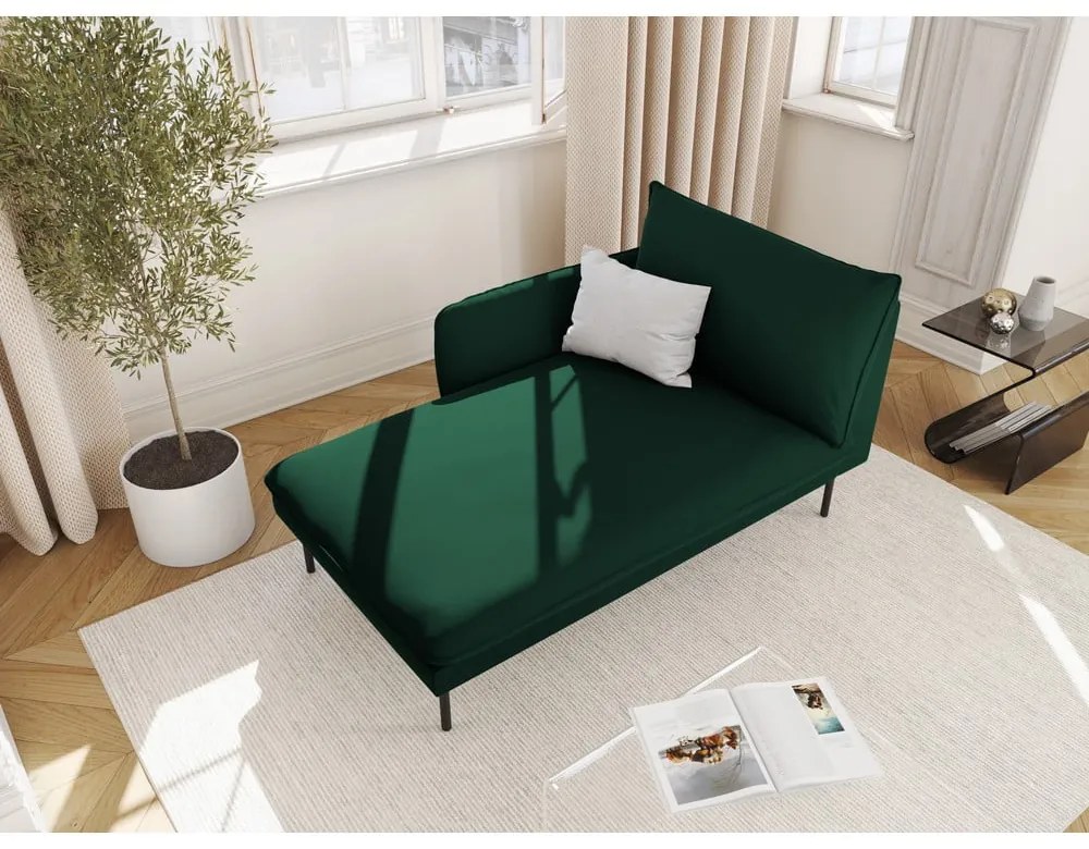 Poltrona lounge in velluto verde scuro (angolo sinistro) Vienna - Cosmopolitan Design