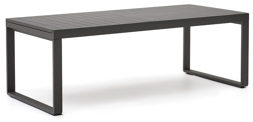 Kave Home - Tavolo estensibile da esterno Galdana in alluminio con finitura grigio scuro 220 (340) x 1