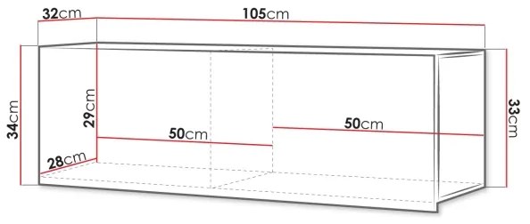Armadio a muro CALABRINI 34x105 cm bianco