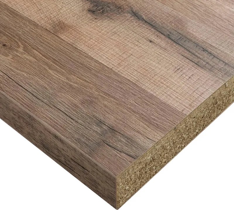 Piano cucina in truciolare rivestito in laminato hpl legno rovere sbiancato Rovere Bianco L 304 x P 63 cm, spessore 3.8 cm