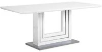 Tavolo da pranzo MDF bianco 180 x 90 cm con base in acciaio lucido da soggiorno dal design moderno