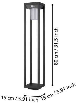 Eglo 900805 - Lampada solare LED con sensore MARTANO LED/3,7W/3,7V 2000 mAh IP44