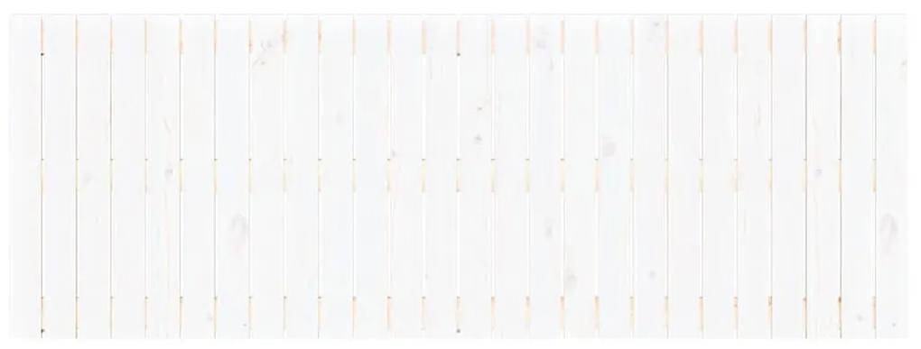 Testiera da parete bianca 166x3x60 cm in legno massello di pino