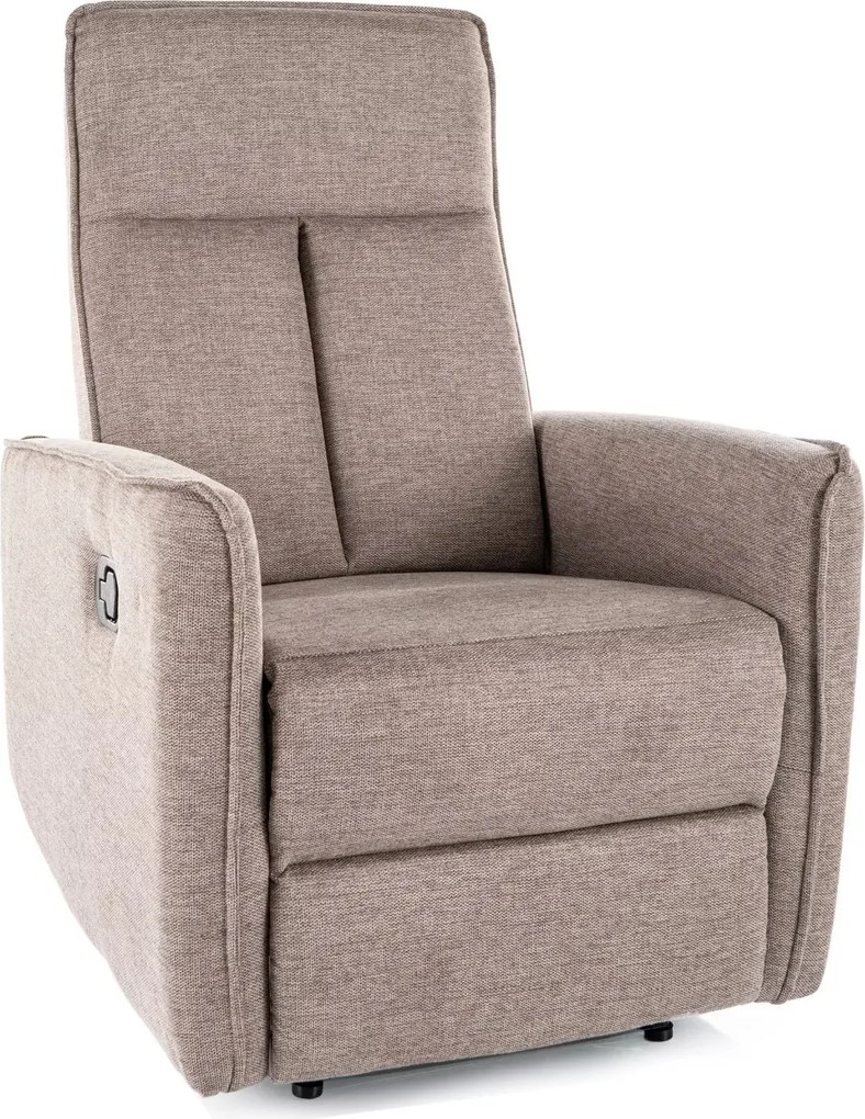 Poltrona reclinabile Nikos in tessuto Brego beige – 72x86/159x105 cm