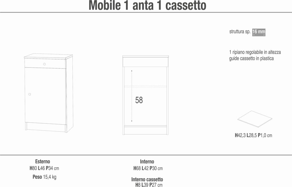 THIN - mobiletto da ingresso portaoggetti