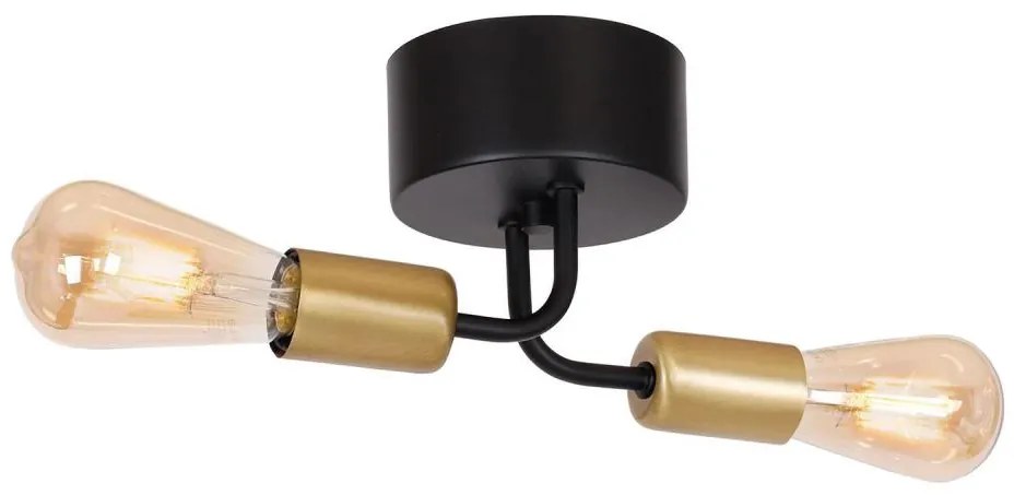 Lampadario a plafone  BRENDA 2xE27/60W/230V nero/oro