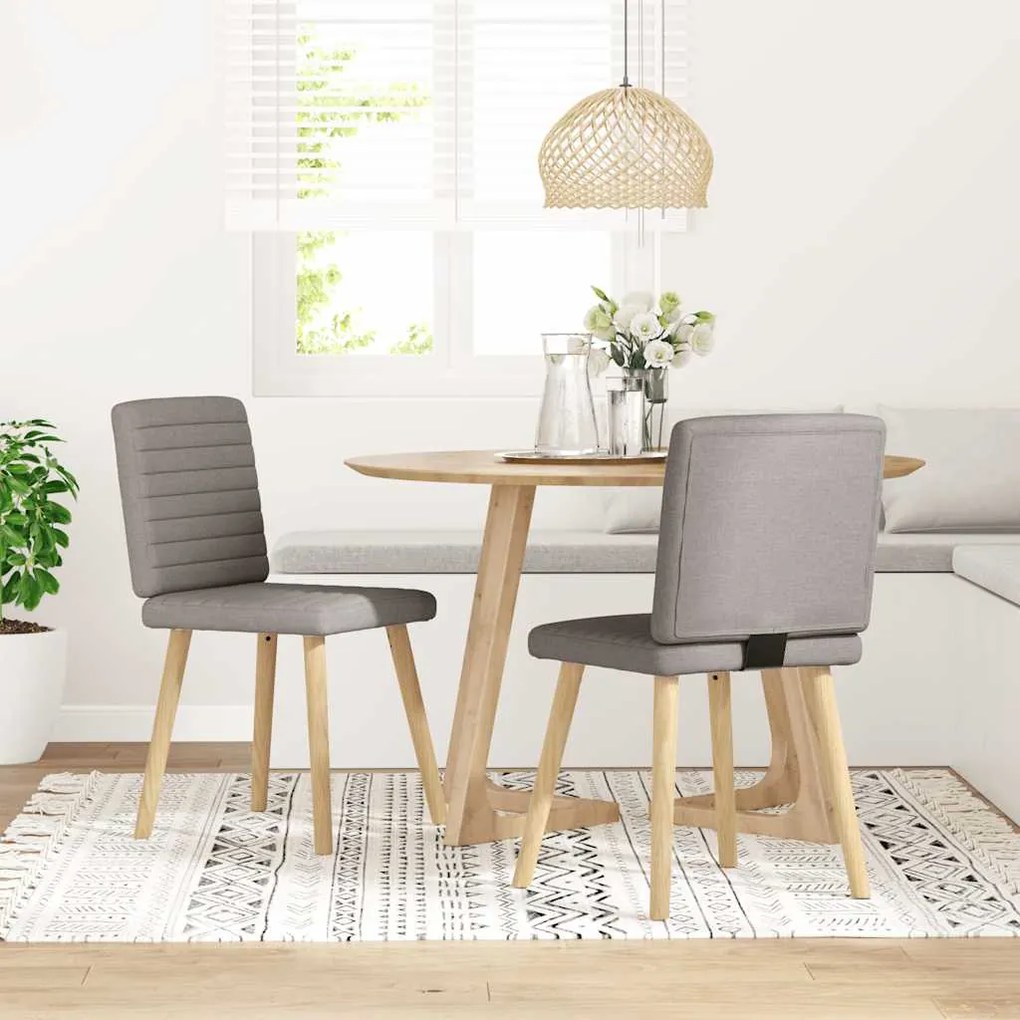 Sedie Da Pranzo 2 Pz Tortora İn Tessuto /