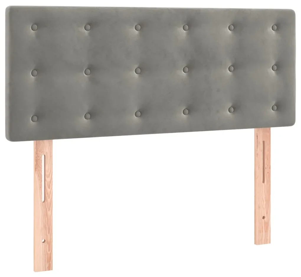 Testiera grigio chiaro 90x5x78/88 cm in velluto