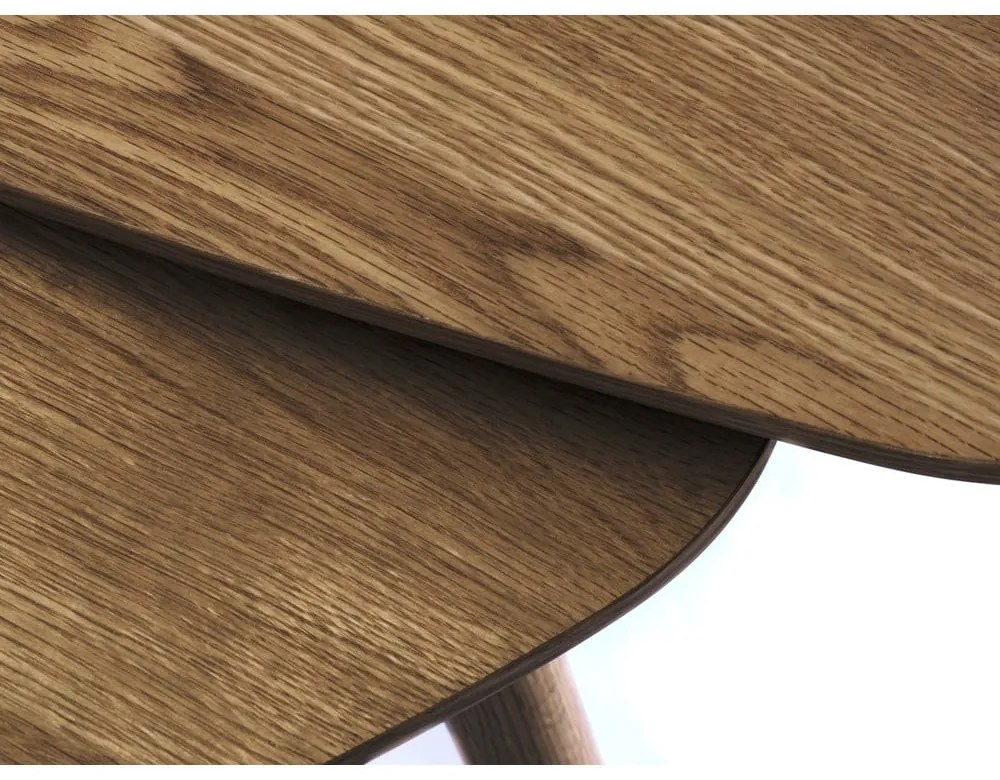 Tavolini marroni in rovere decorato in set di 2 70x100 cm Adda - Unique Furniture