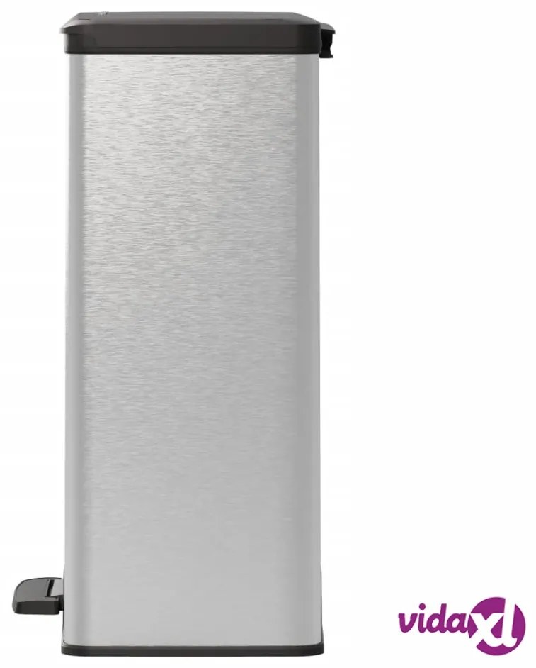 Curver Pattumiera a Pedale Deco 65 L Argento
