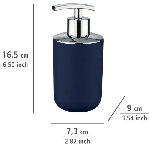WENKO 22519100 - Dispenser per sapone BRASIL 320 ml blu/cromo lucido