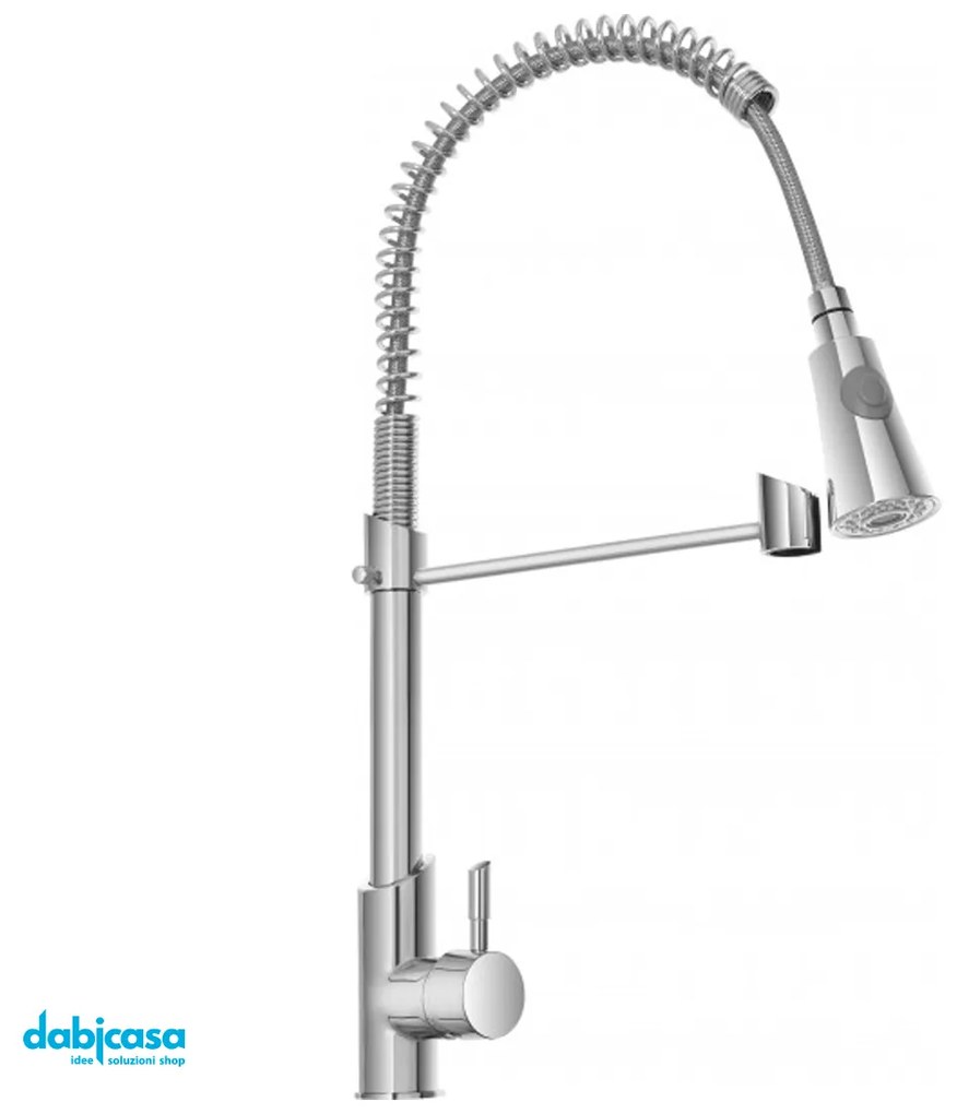 Miscelatore Cucina "Kitchen" Con Tubo Con Molla Orientabile Cromo Lucido