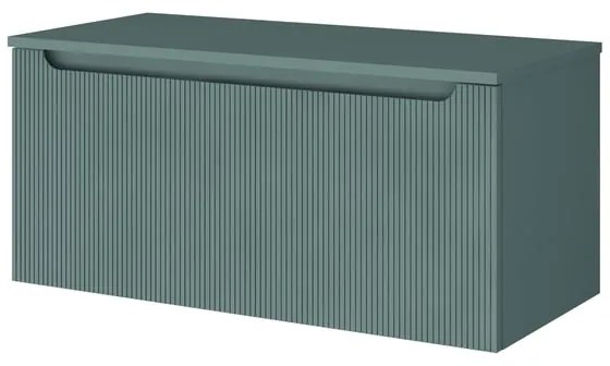 Mobile da bagno sospeso sotto lavabo con top Madero Kimono L 120.5 x H 46 x P 46 cm blu laccato cannettato , 1 cassetto dx
