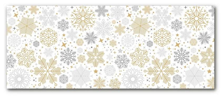 Quadro acrilico Fiocchi di neve invernali di Natale 100x50 cm