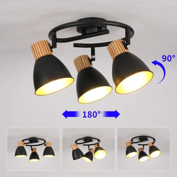 Brilagi - Faretto ODENSE 3xE14/10W/230V legno/nero