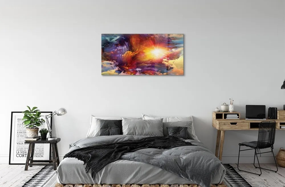 Quadro vetro Modelli frattali astratti 100x50 cm 2 appendini