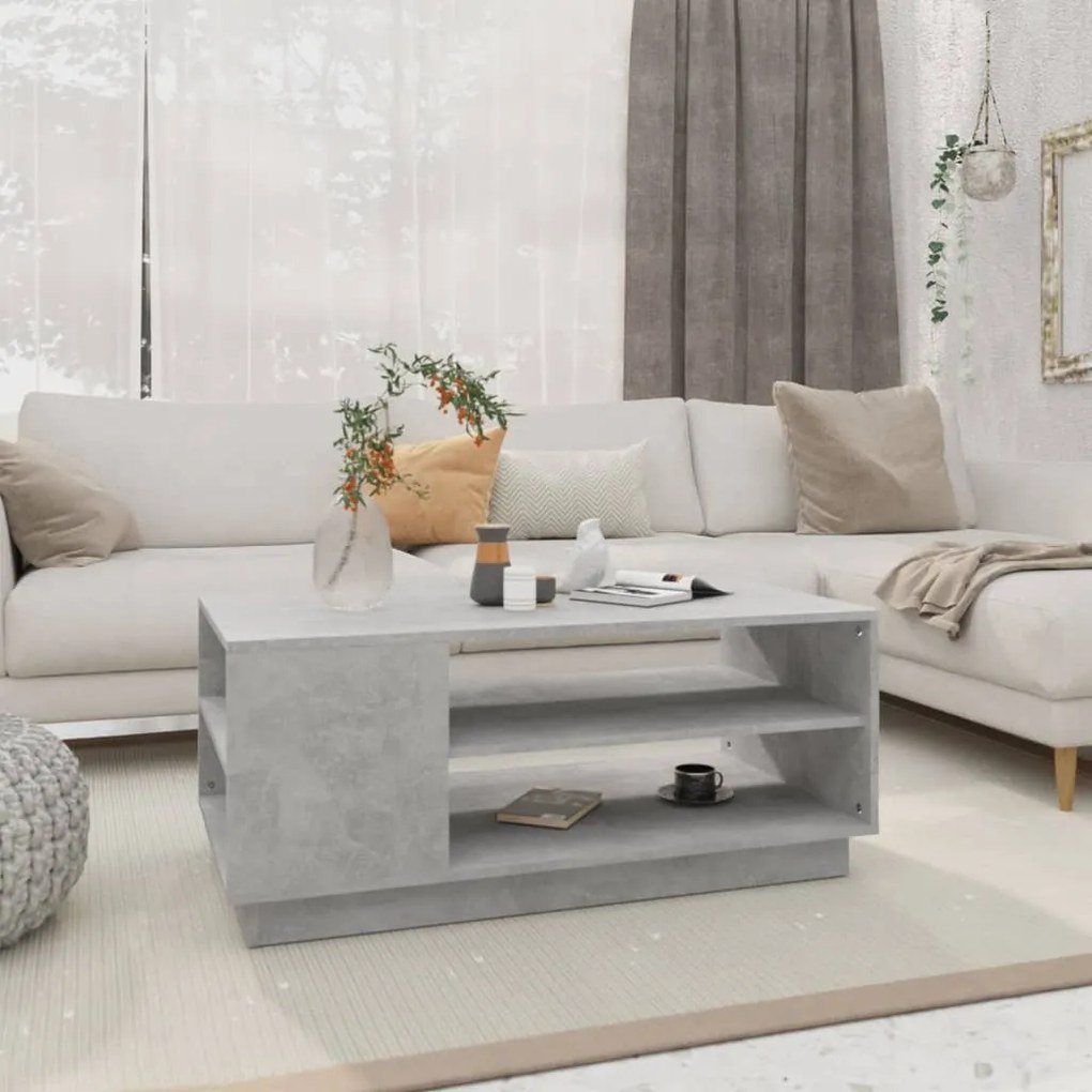 Tavolino Da Salotto Grigio Cemento 102x55x43 Cm İn Truciolato /