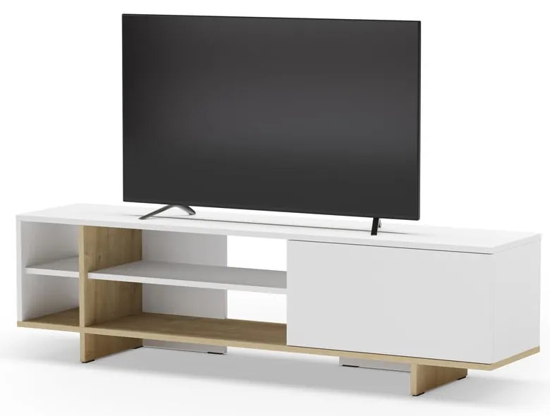 Tavolo TV bianco in rovere 160x44 cm Cequoia - Marckeric