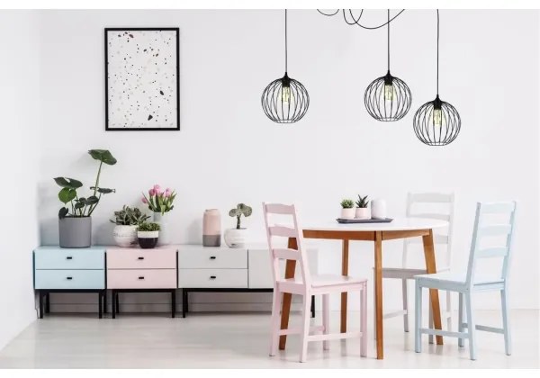 Lampadario a sospensione con filo MATT 3xE27/60W/230V ragno