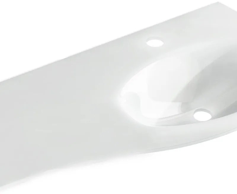 Lavabo d'appoggio rettangolare Sting L 104 x H 1.5 x P 52 cm in vetro bianco