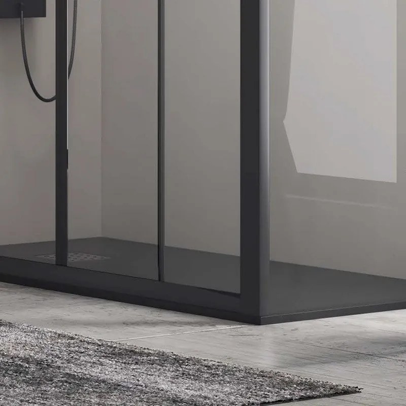 Kamalu - Box doccia 170x70 apertura doppio scorrevole colore nero KFN6000S