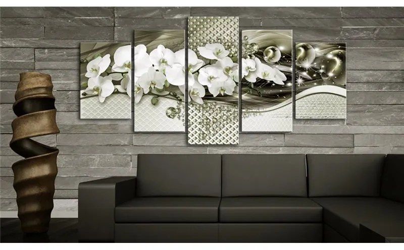 Quadro Profumo di orchidea  Colore Verde, Dimensioni e Misure 100x50