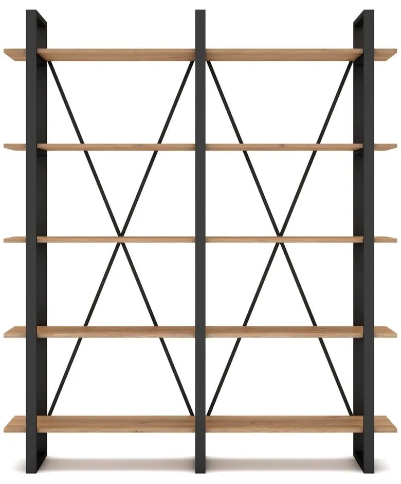 Scaffale in rovere nero/naturale 150x180 cm Aviva - Marckeric