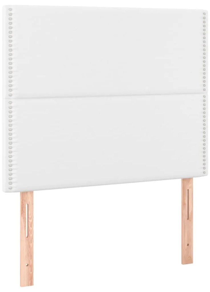 Testiera 2 pz bianca 90x5x78/88 cm in similpelle
