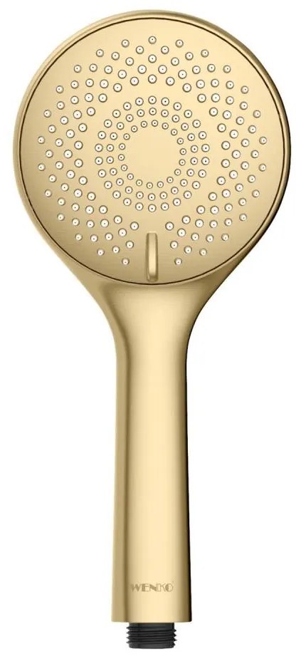 WENKO 26180100 - Soffione doccia WATERSAVING SYSTEM 11x11 cm dorato
